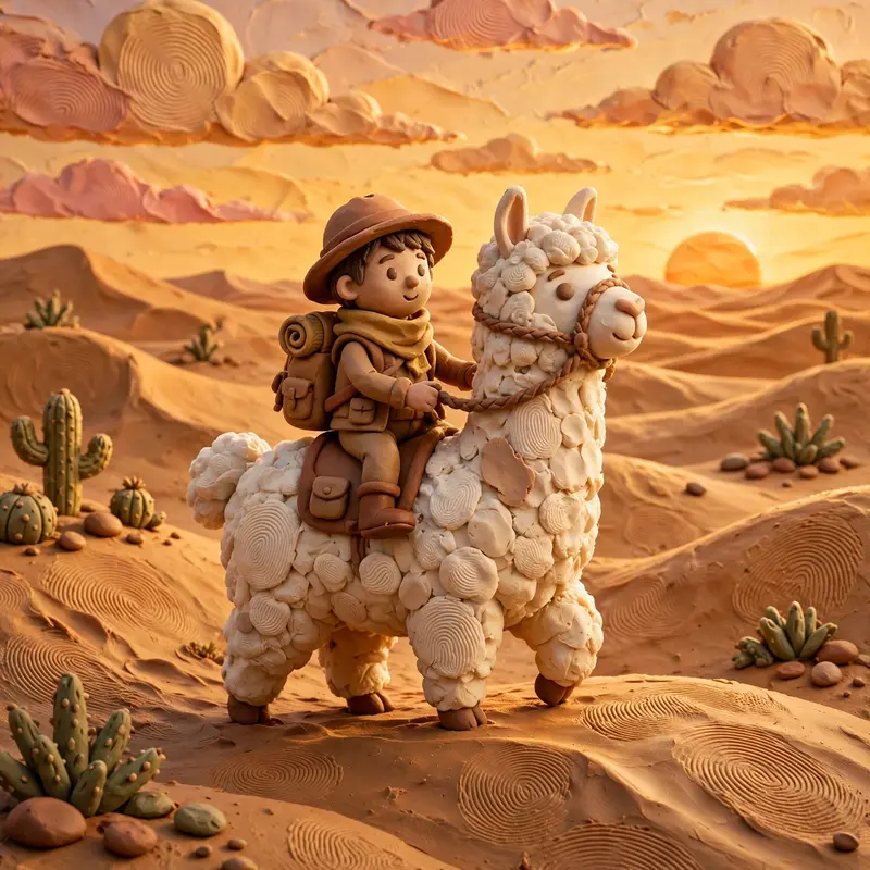 Clay Llama Rider