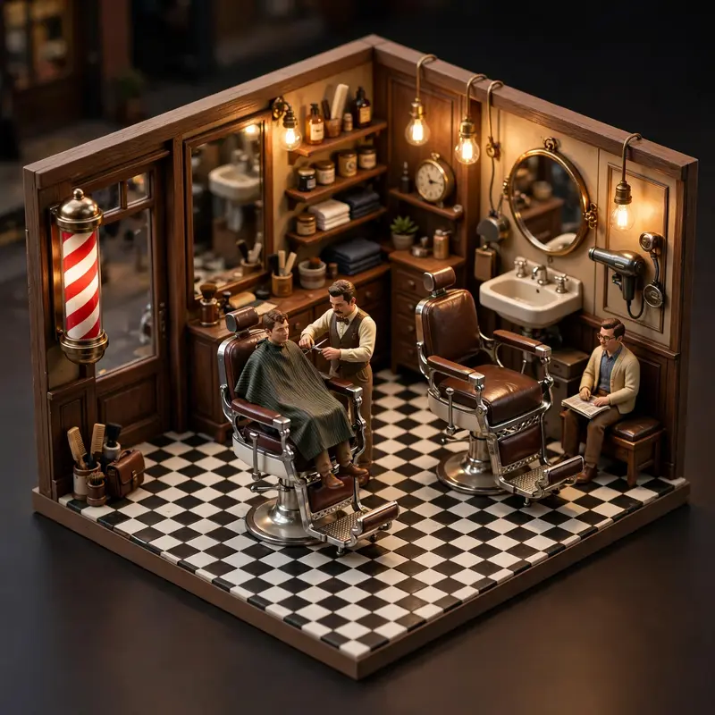 Isometric Barber Shop
