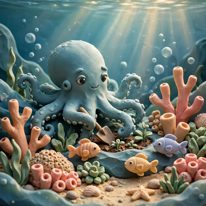 Clay Octopus Garden