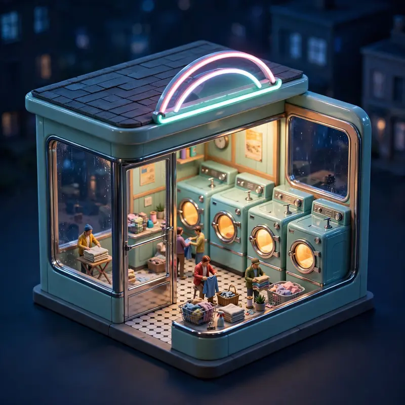 Tiny Laundromat Isometric