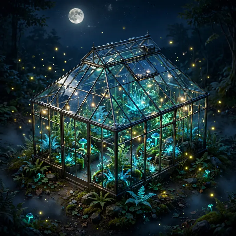 Isometric Greenhouse Night