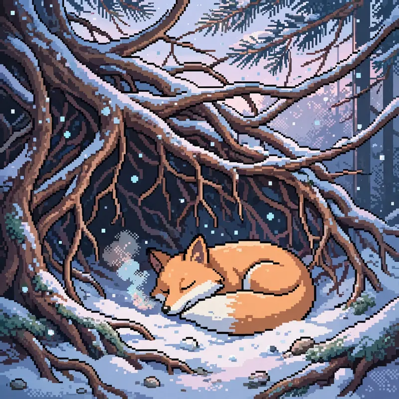 Fox Den Winter