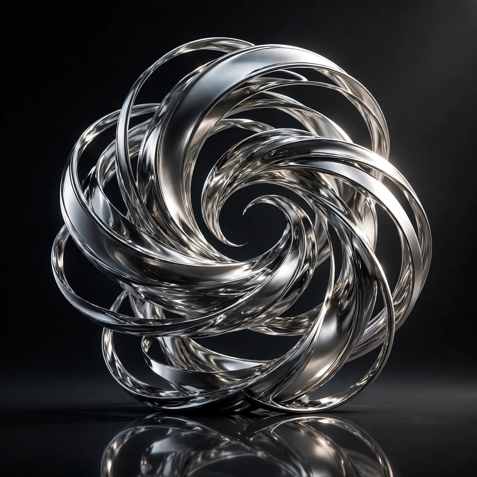 Abstract Chrome Swirl