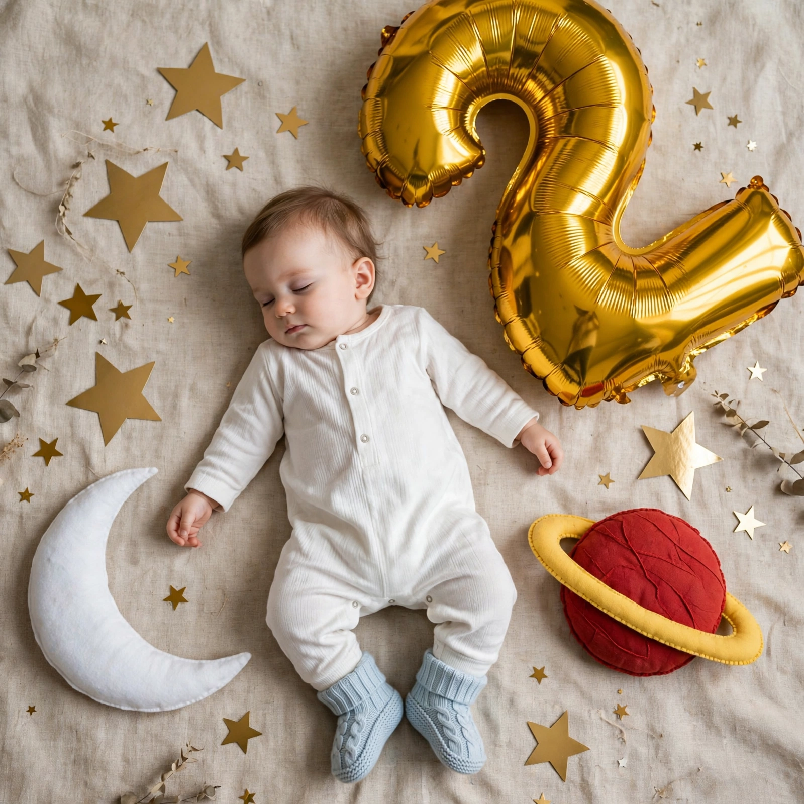 Baby Space Birthday Flat Lay