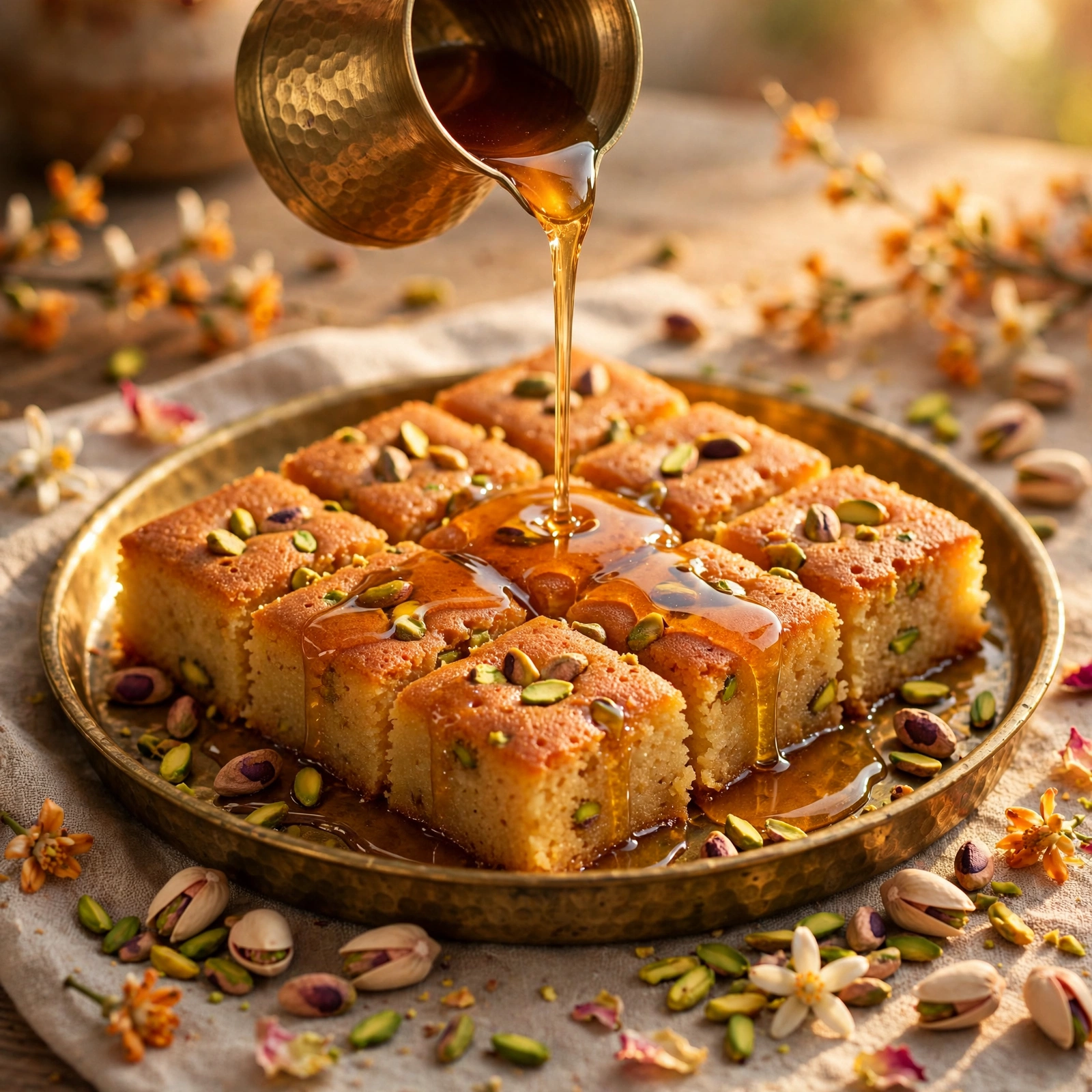 Basbousa Syrup Pour