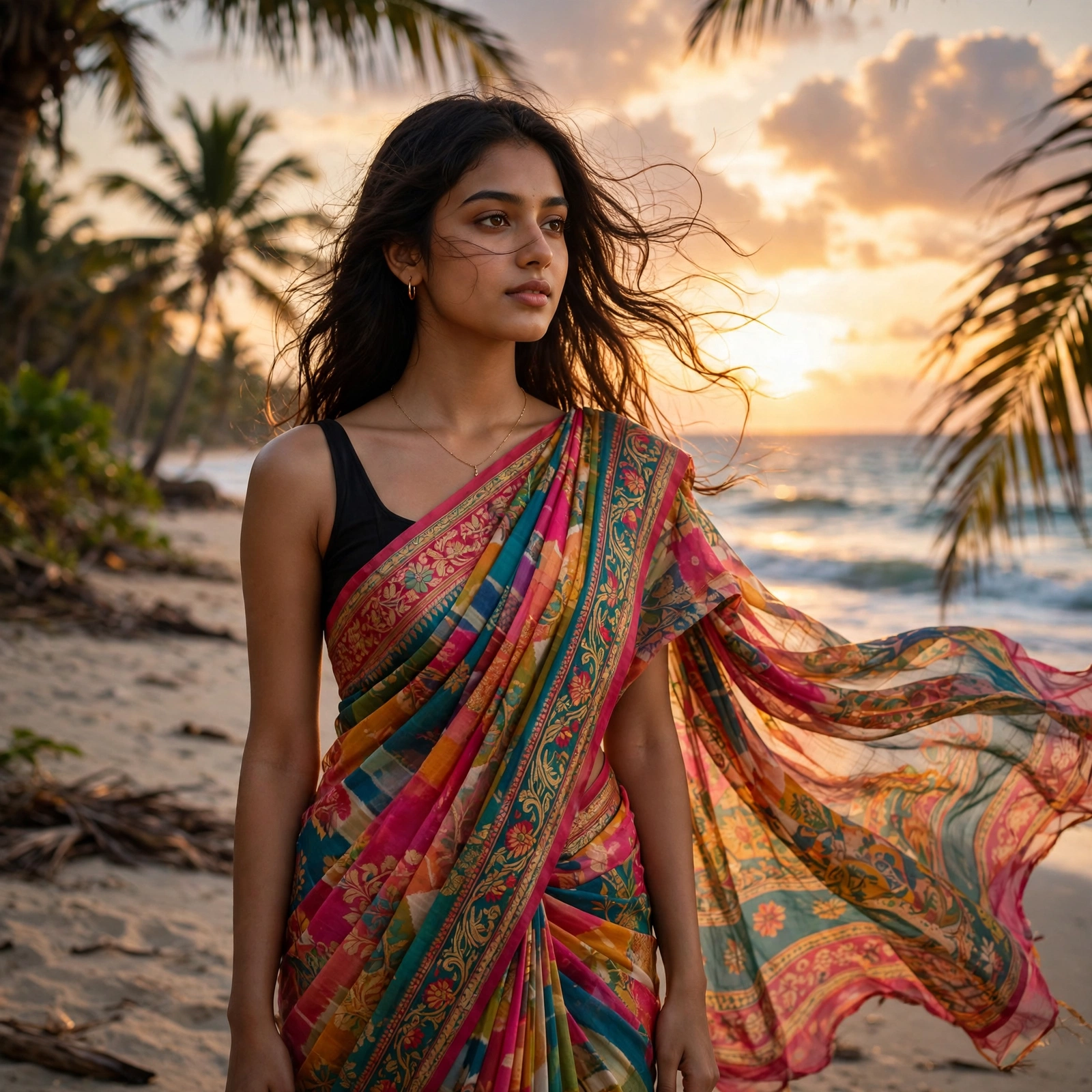 Beach Saree Collage