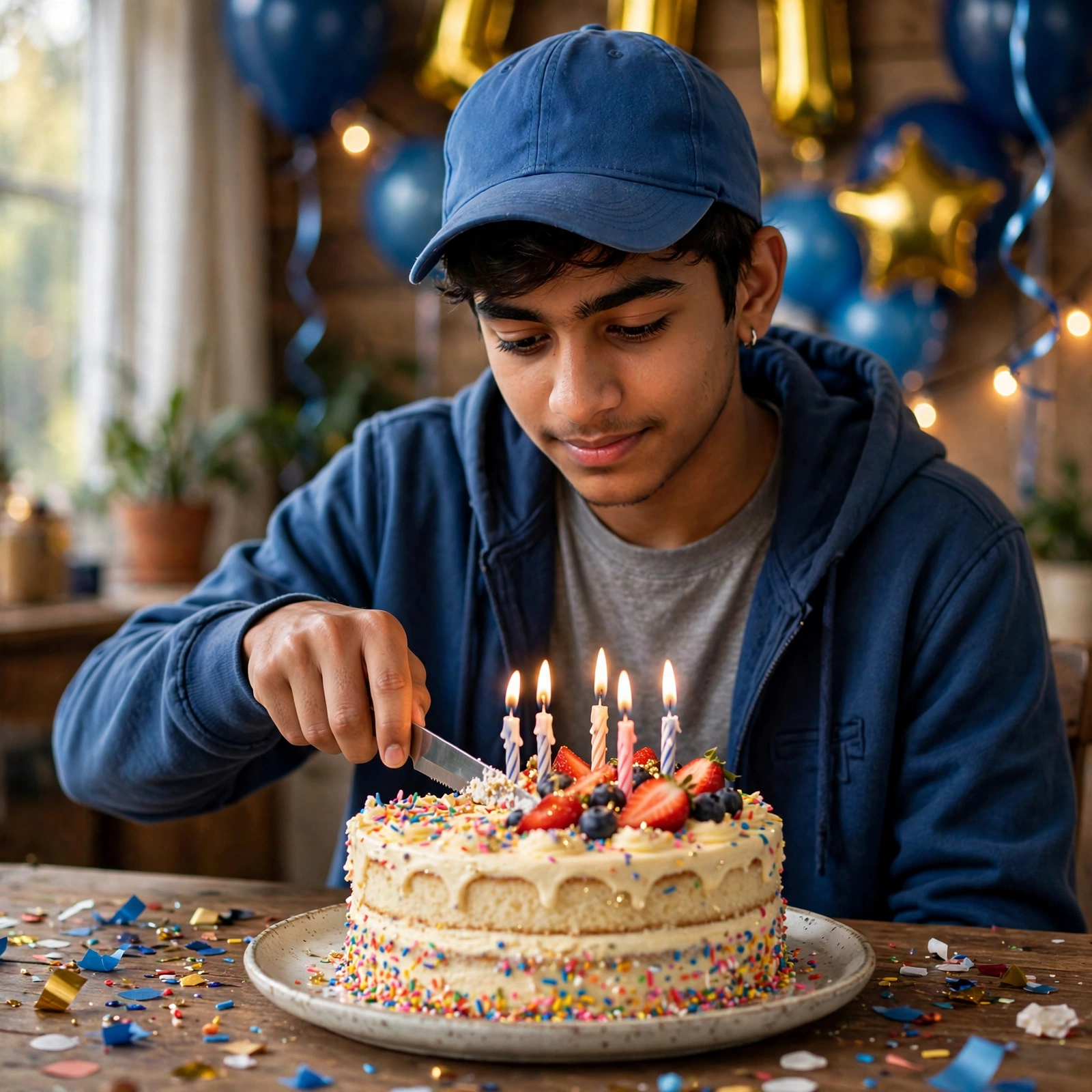 Birthday 3D Cake Cutting Boy Prompt