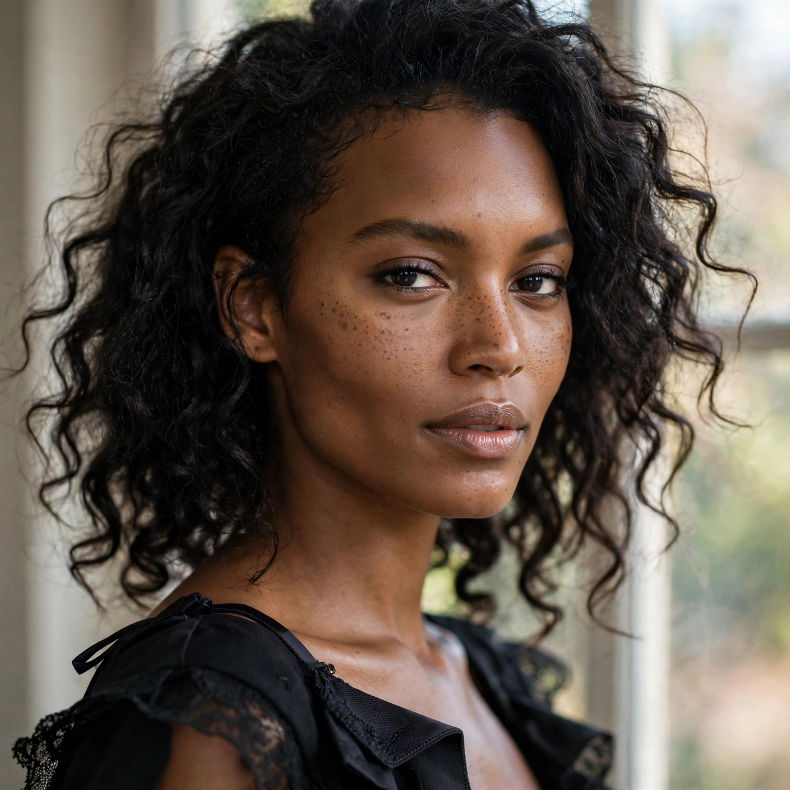 Black Dress Editorial Beauty Portrait
