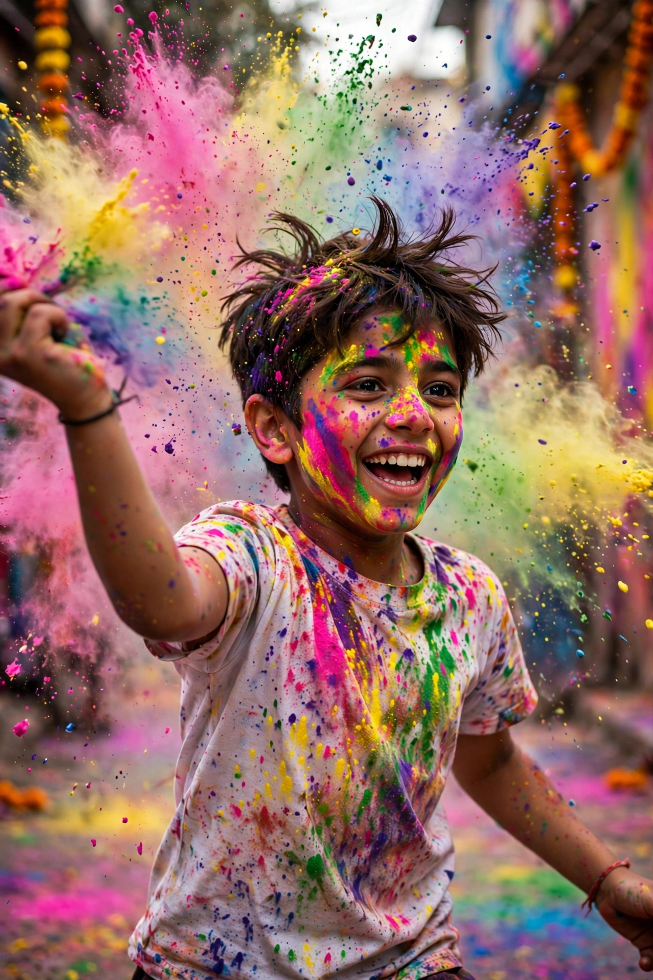 Boy Holi Colors