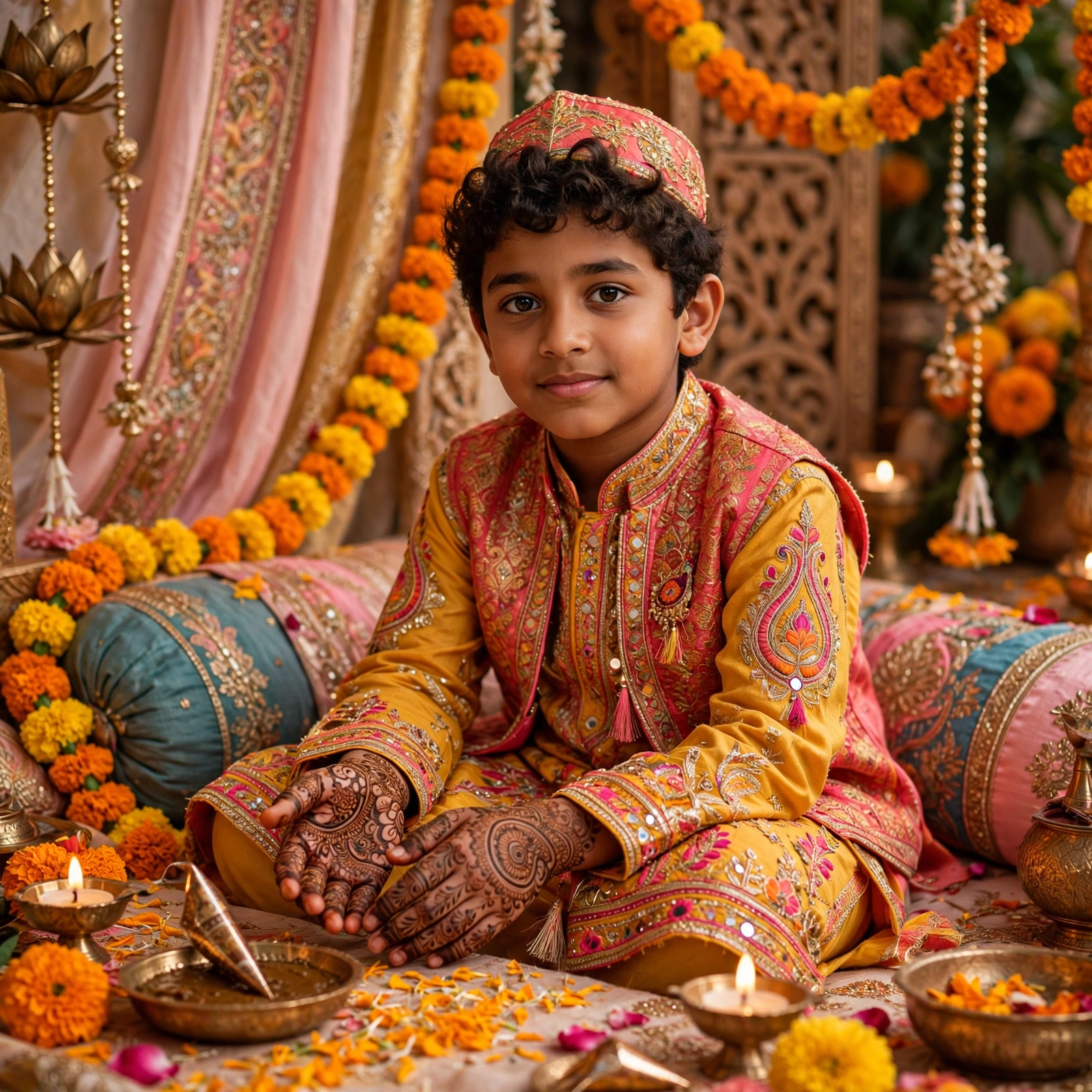 Boy Mehndi Look