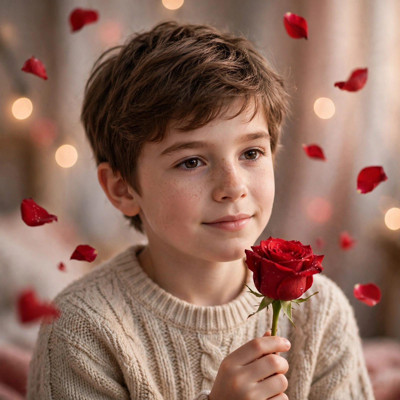 Boy Rose Petals