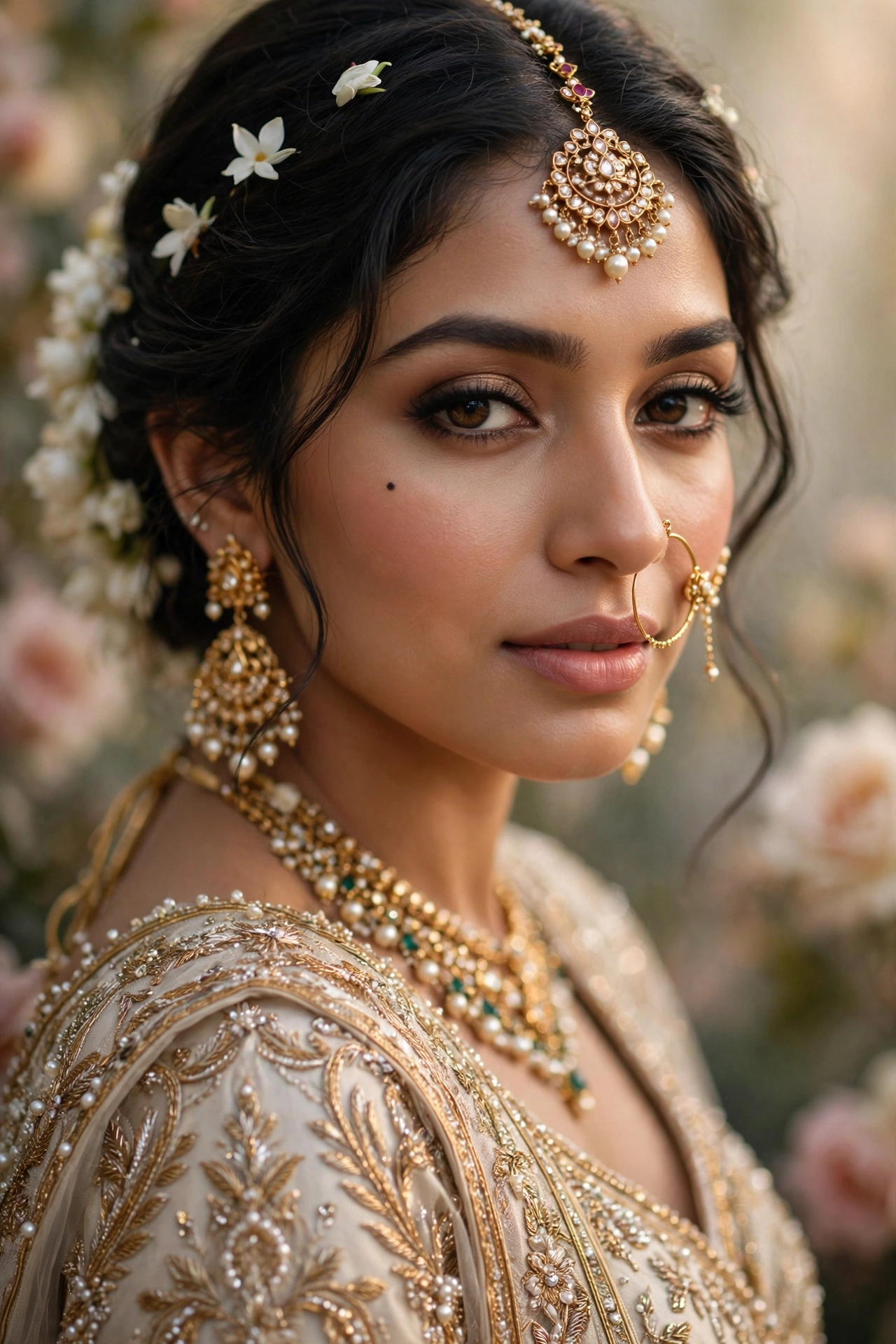 Champagne Gold Bridal Close-Up