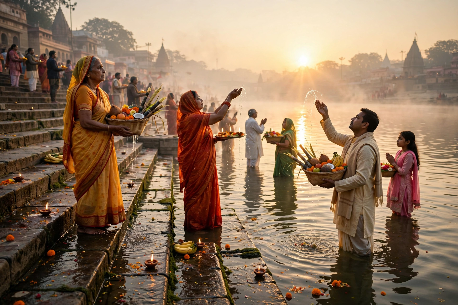 Chhath Puja Ganga Ghat Portrait