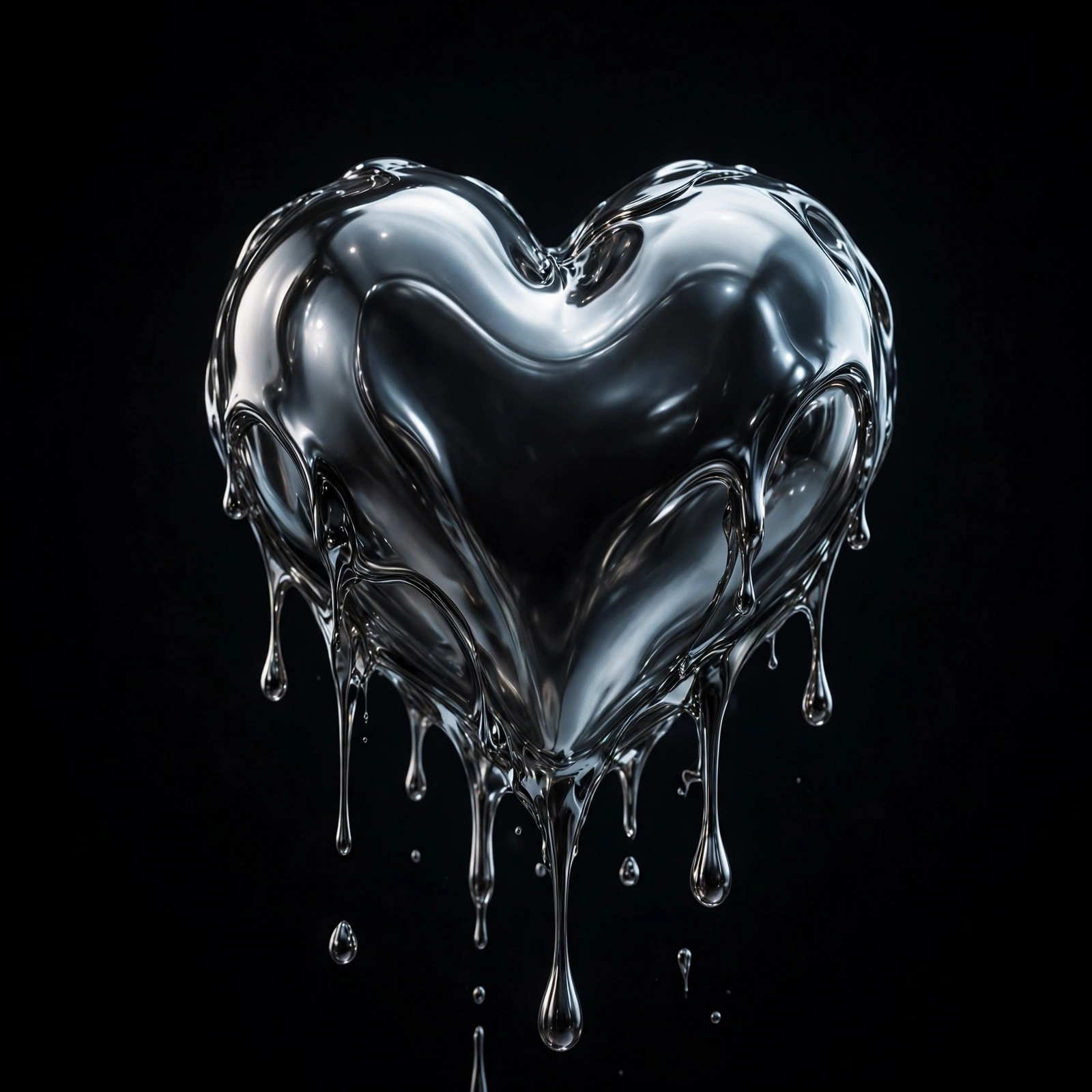 Chrome Liquid Heart