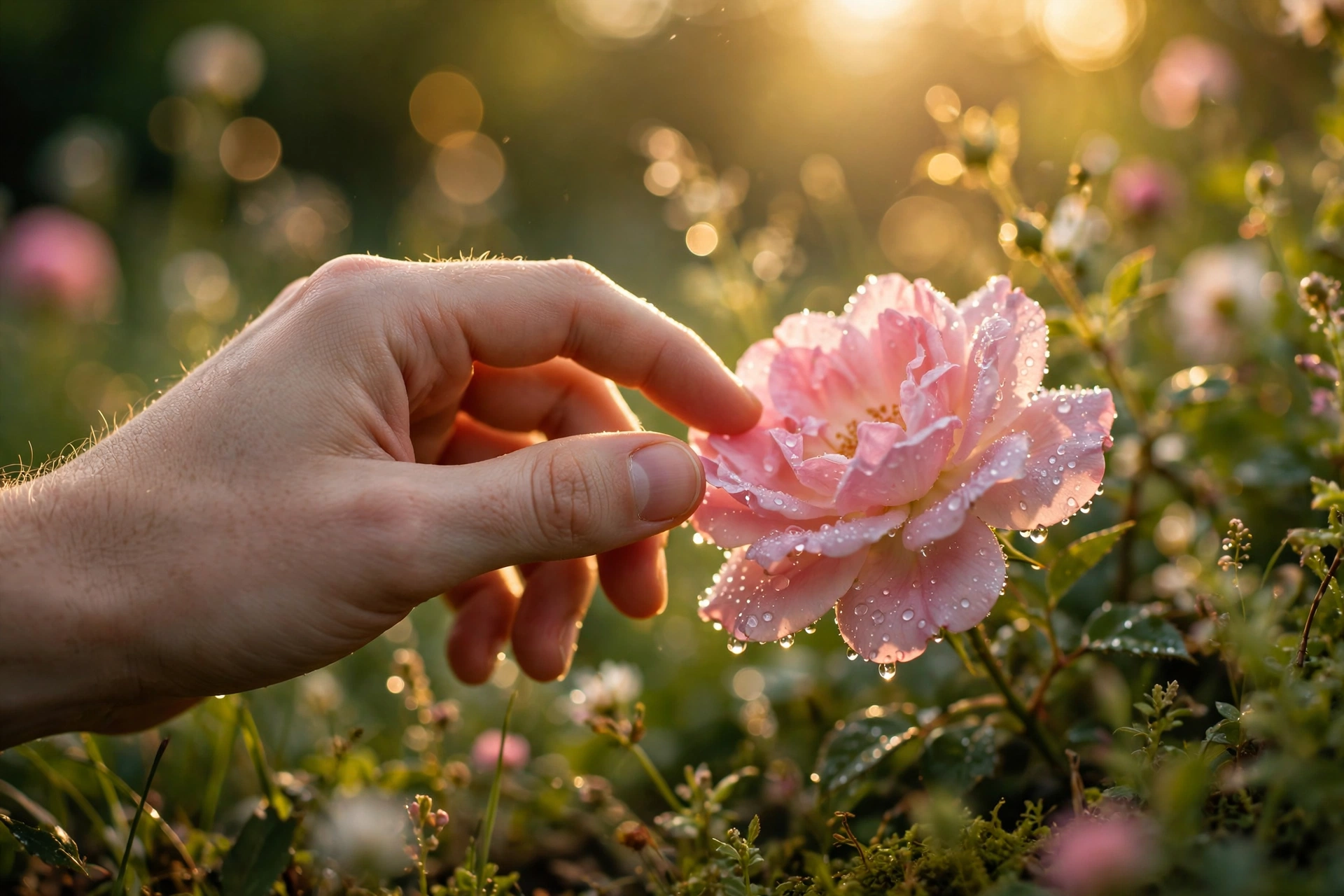 Cinematic Flower Touch Video Prompt