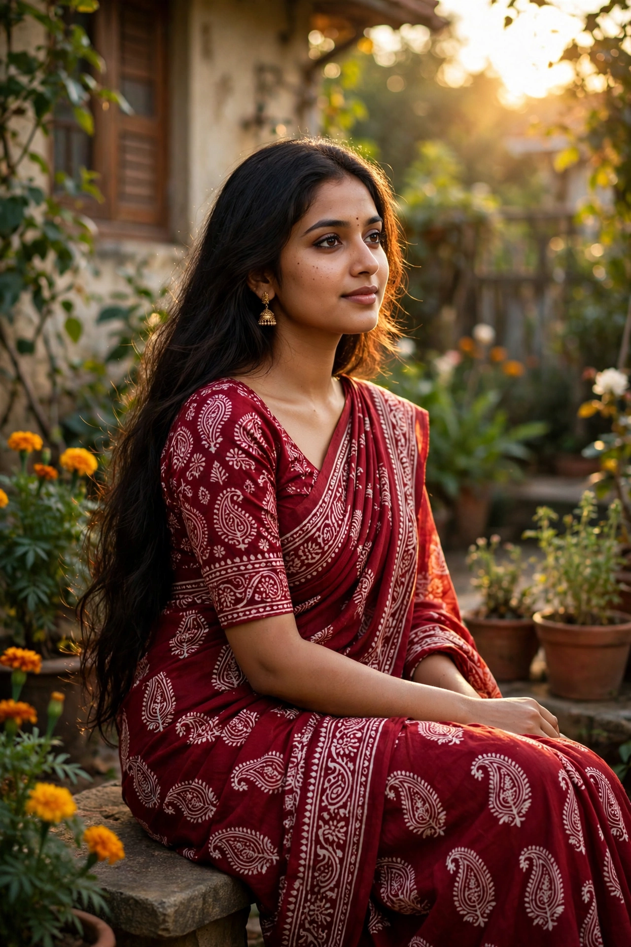 Cinematic Golden Hour Beautiful Saree & Suit