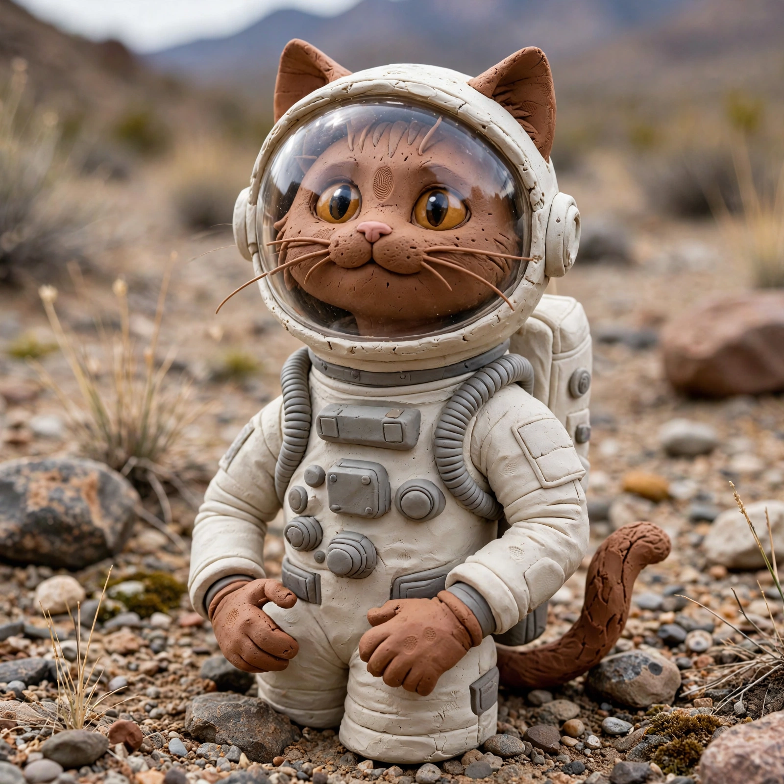 Clay Cat Astronaut