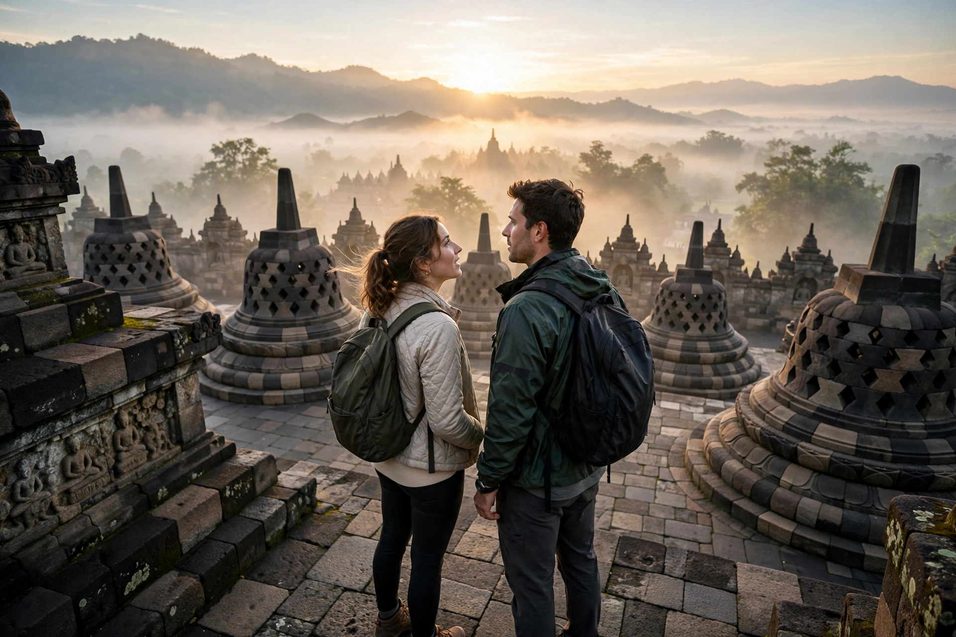 Couple at Borobudur