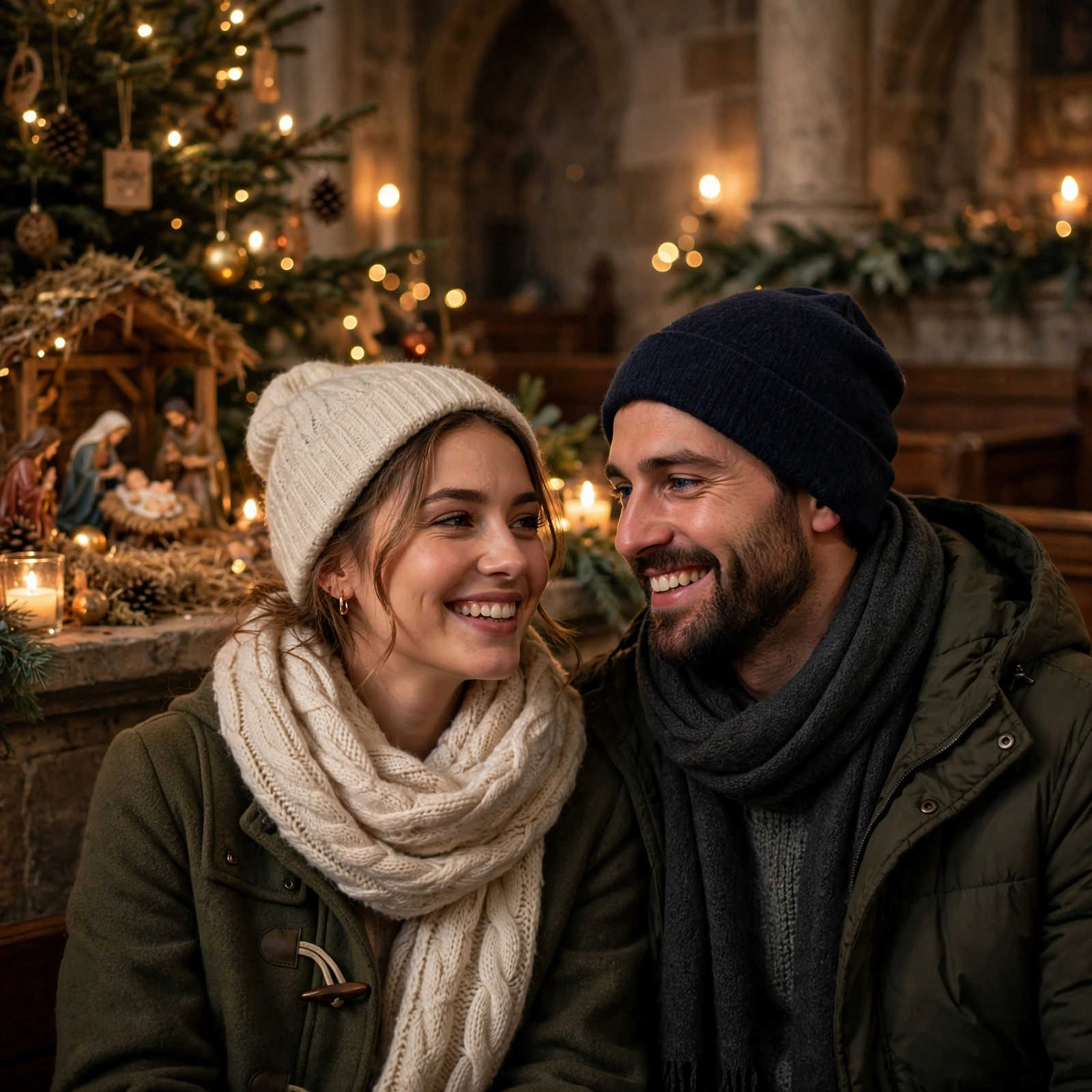 Couple Christmas Church