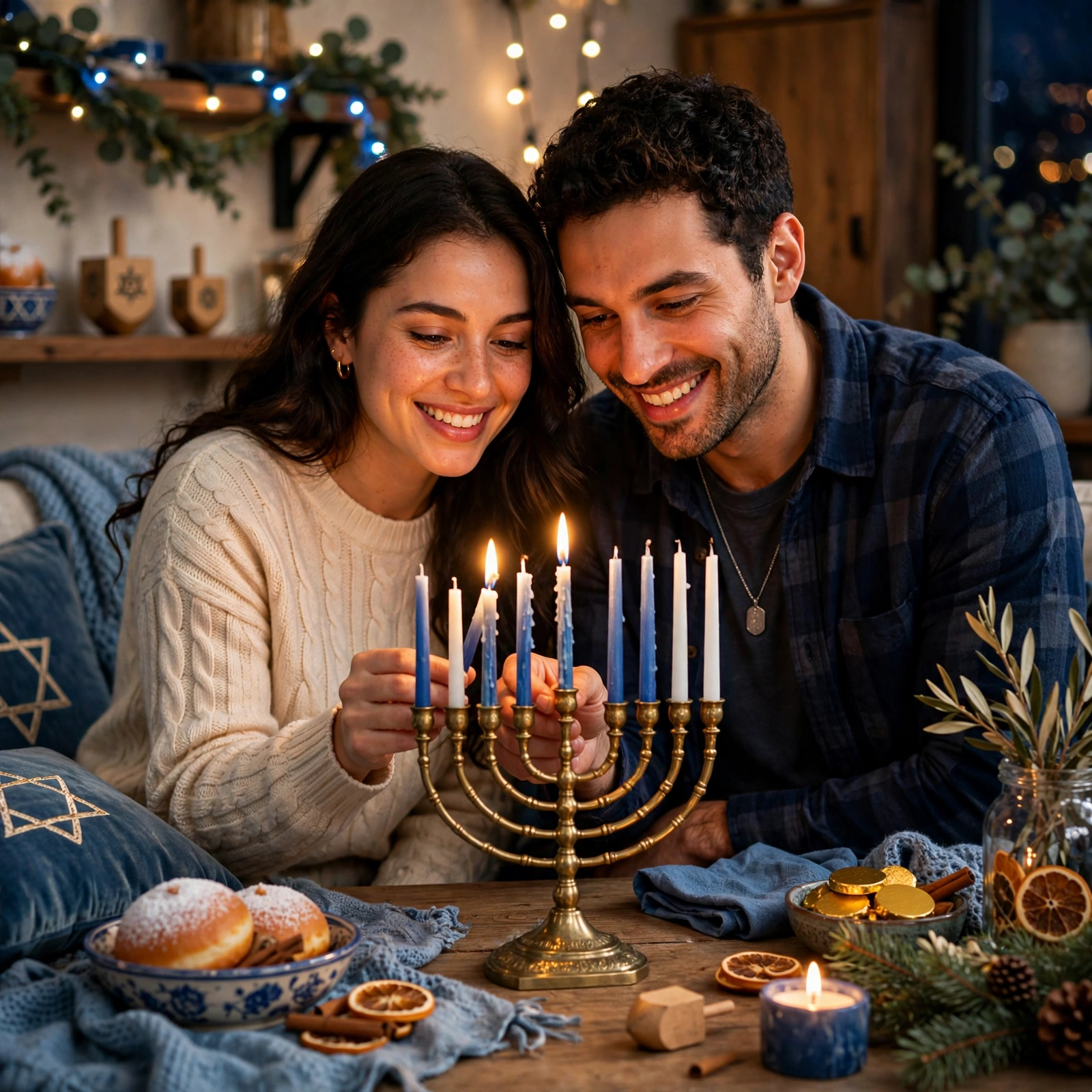 Couple Hanukkah Menorah