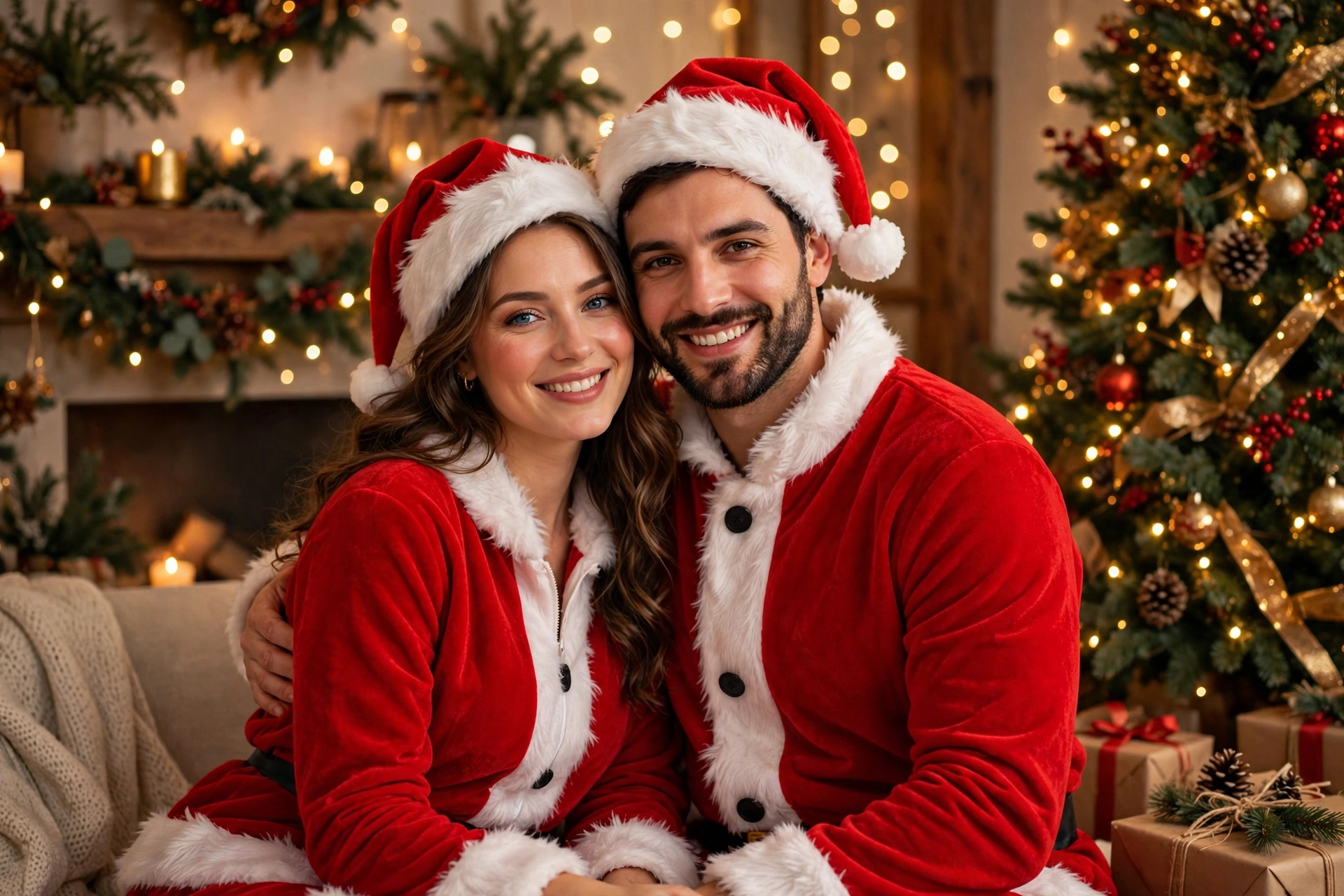 Couple Santa Style