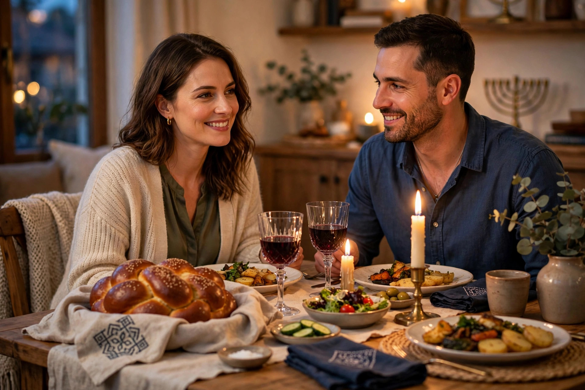 Couple Shabbat Table