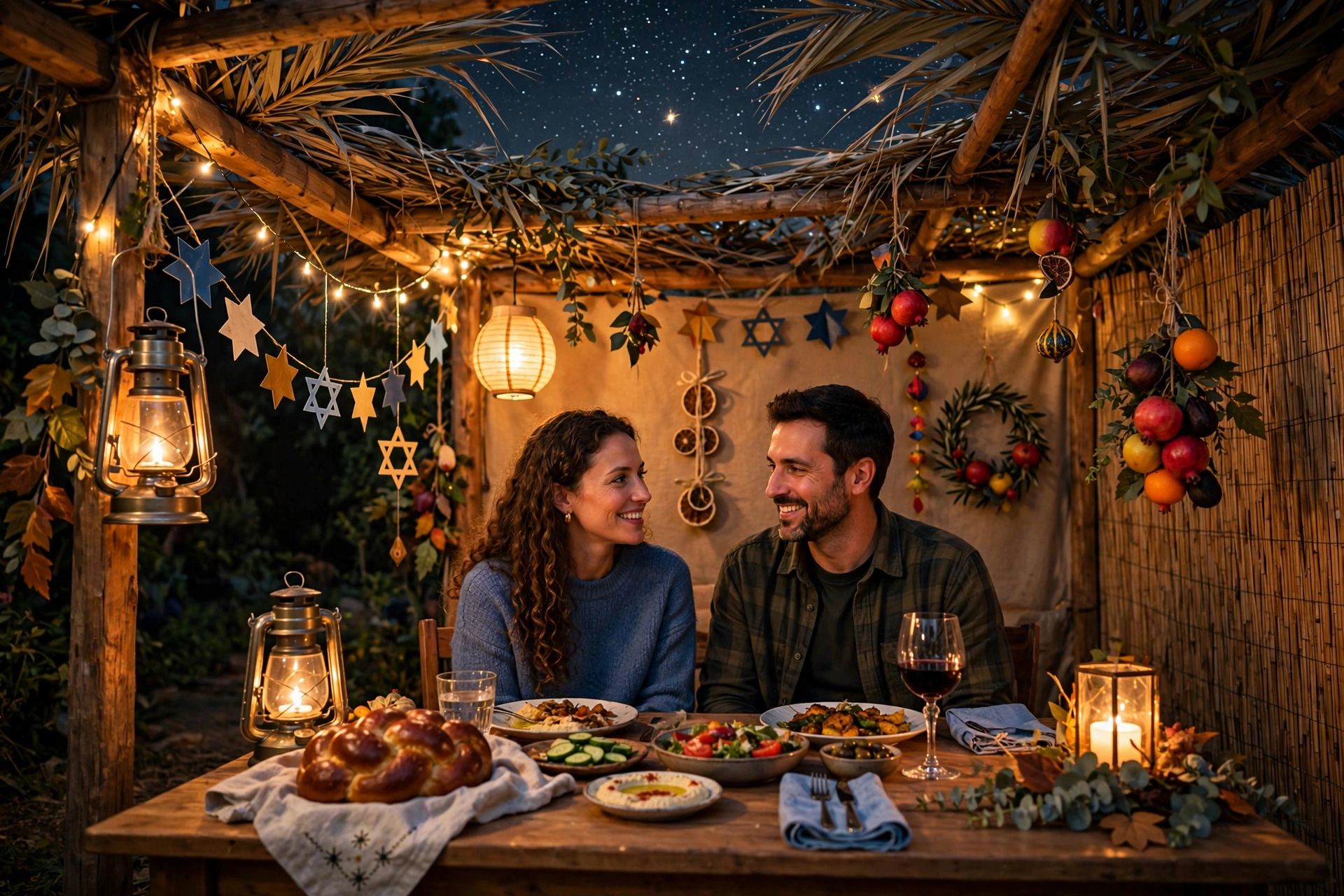 Couple Sukkot Booth