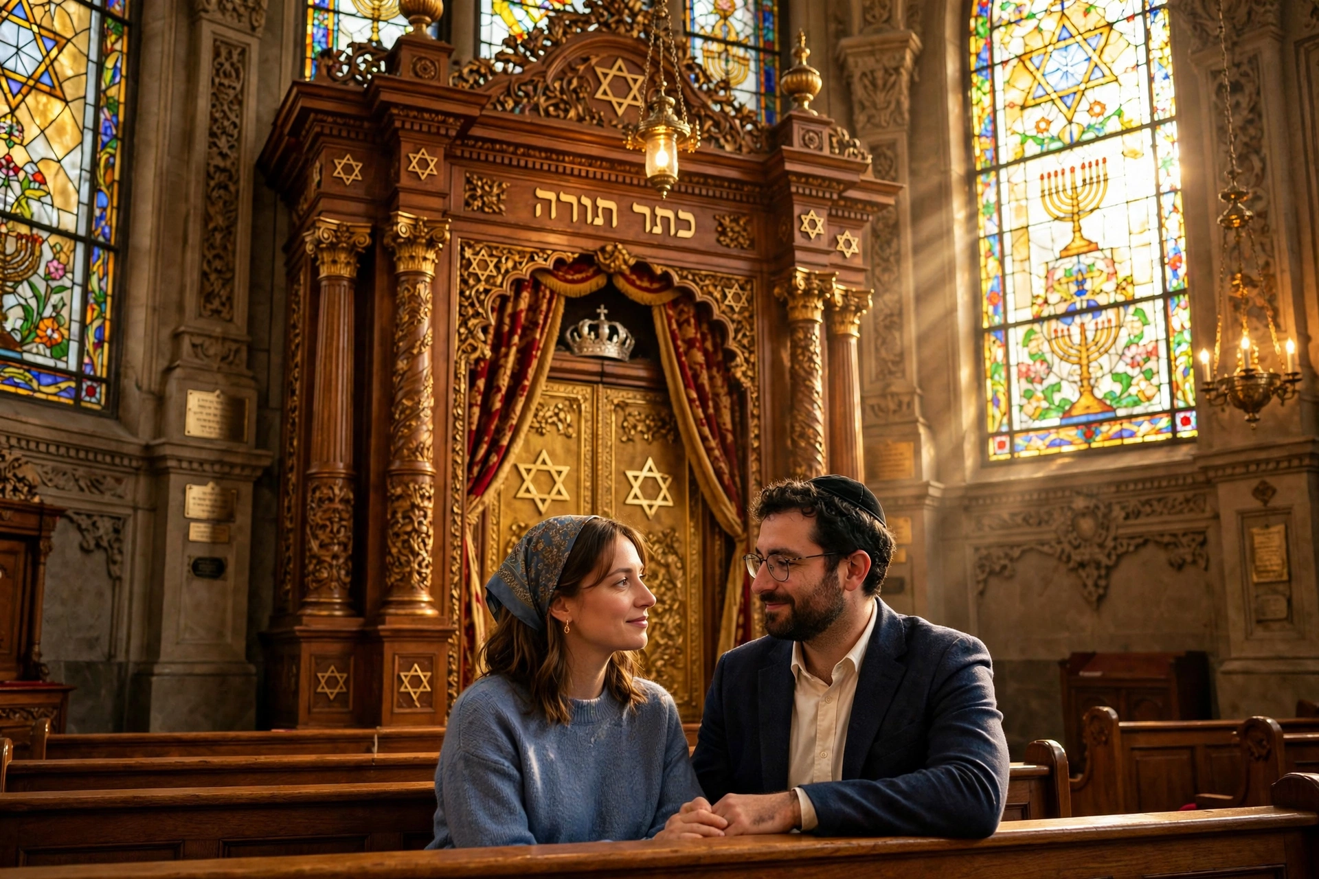 Couple Synagogue Interior