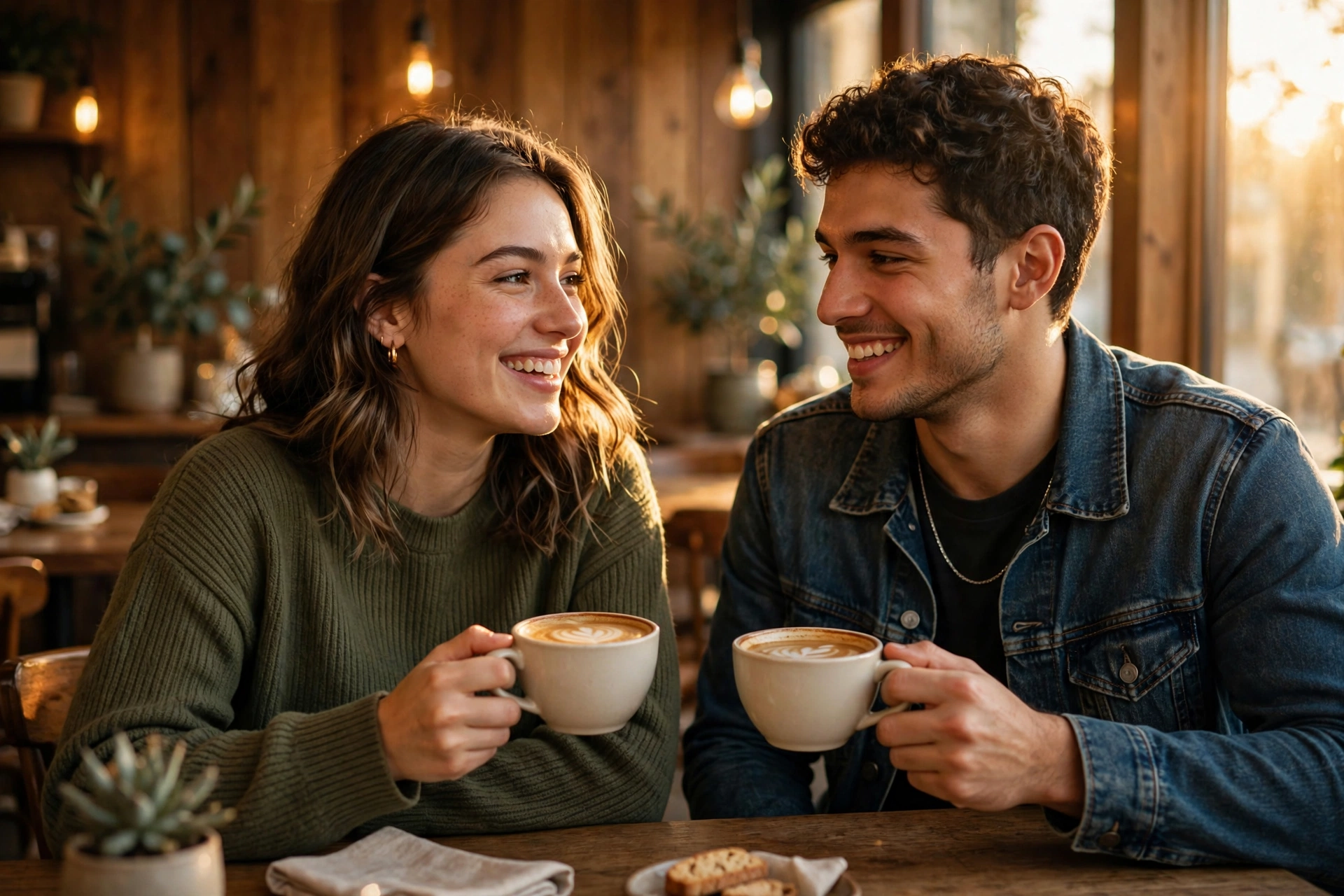 Cozy Coffee Date Portrait