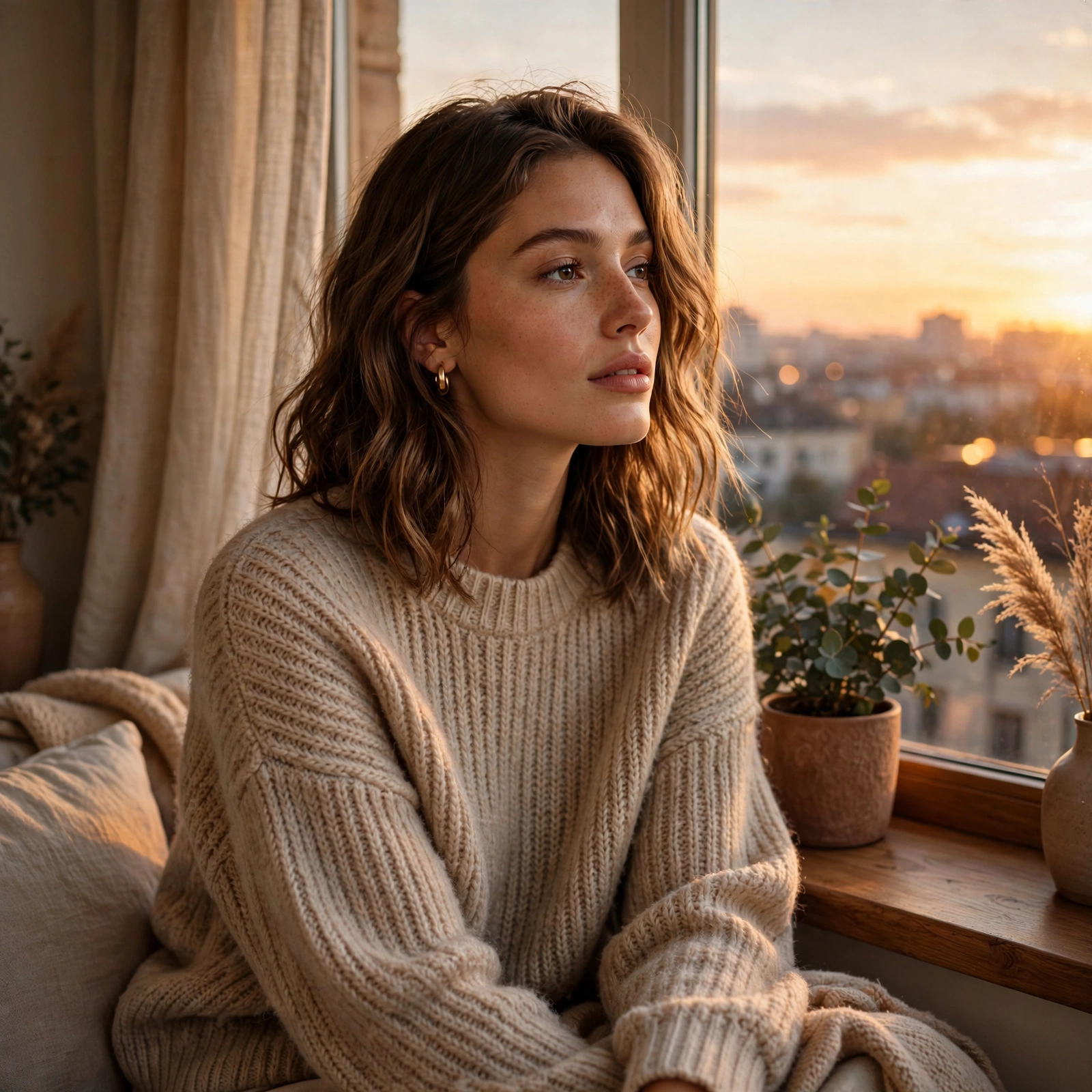 Cozy Sunset Window Scene