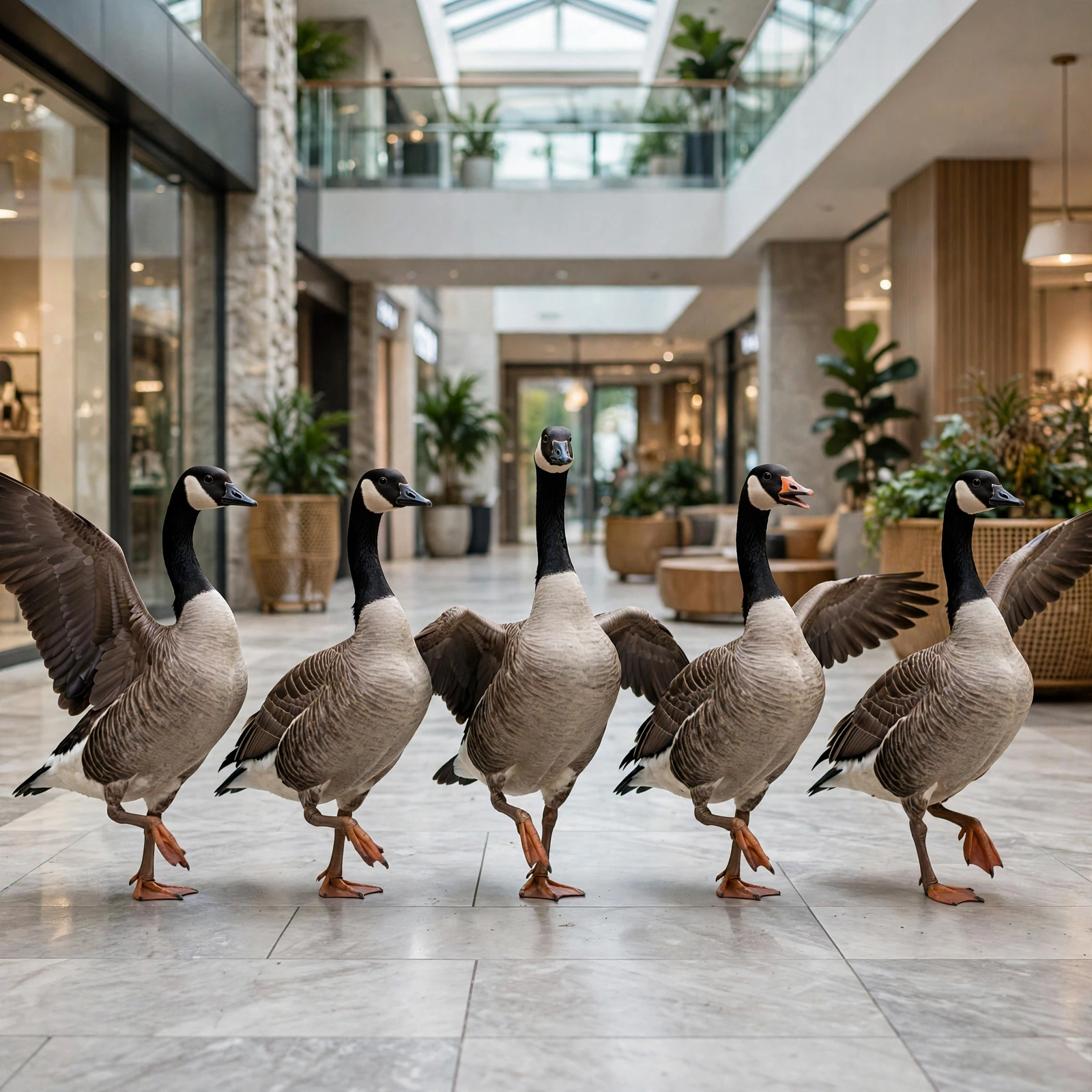 Crowd Of Geese Flash Mob