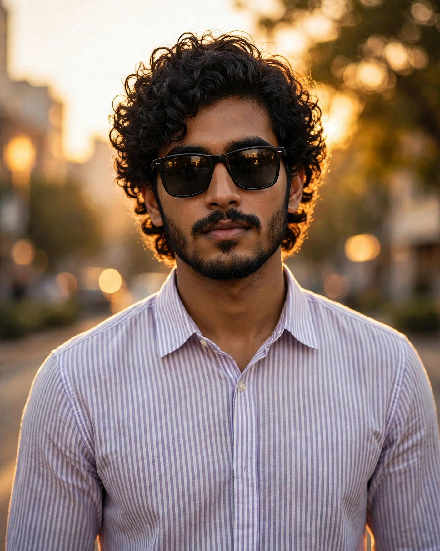 Curly Hair Fashion Editorial Portrait