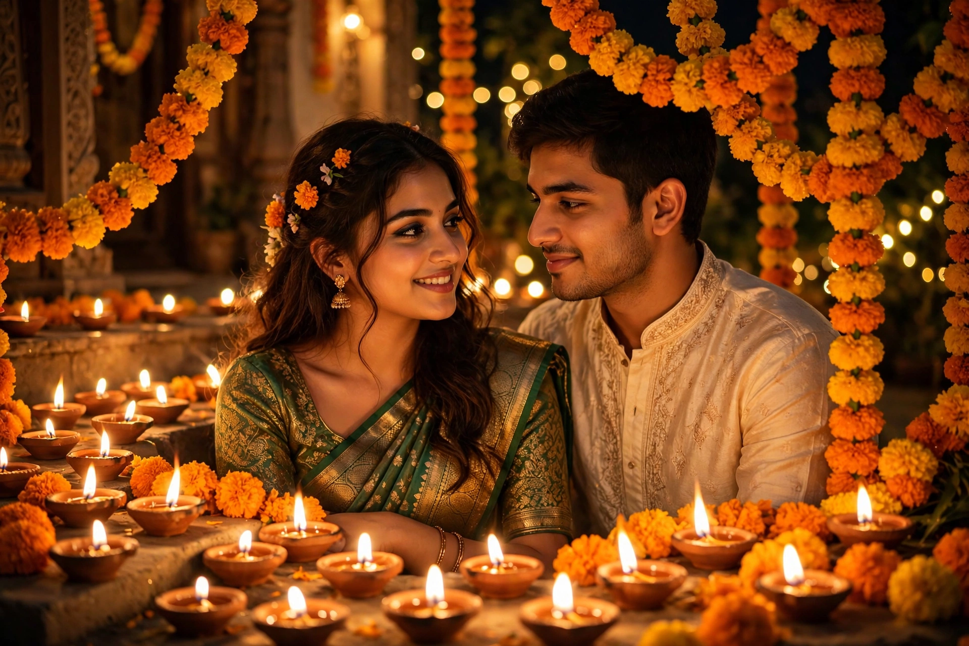 Diwali Diya Couple Art