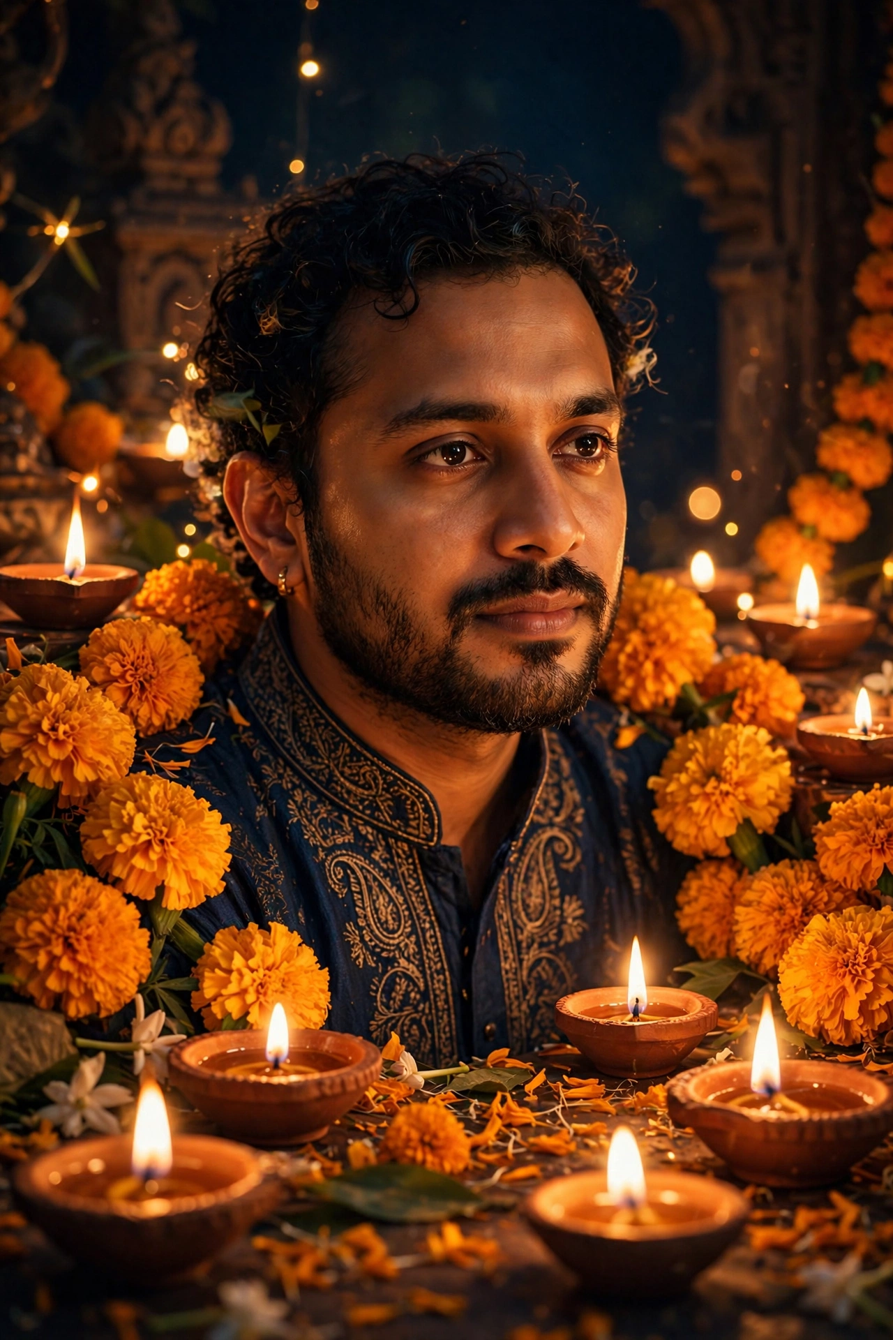 Diwali Diya Man Art