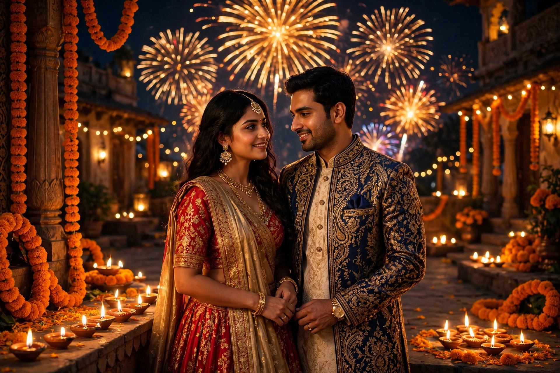 Diwali Fireworks Couple