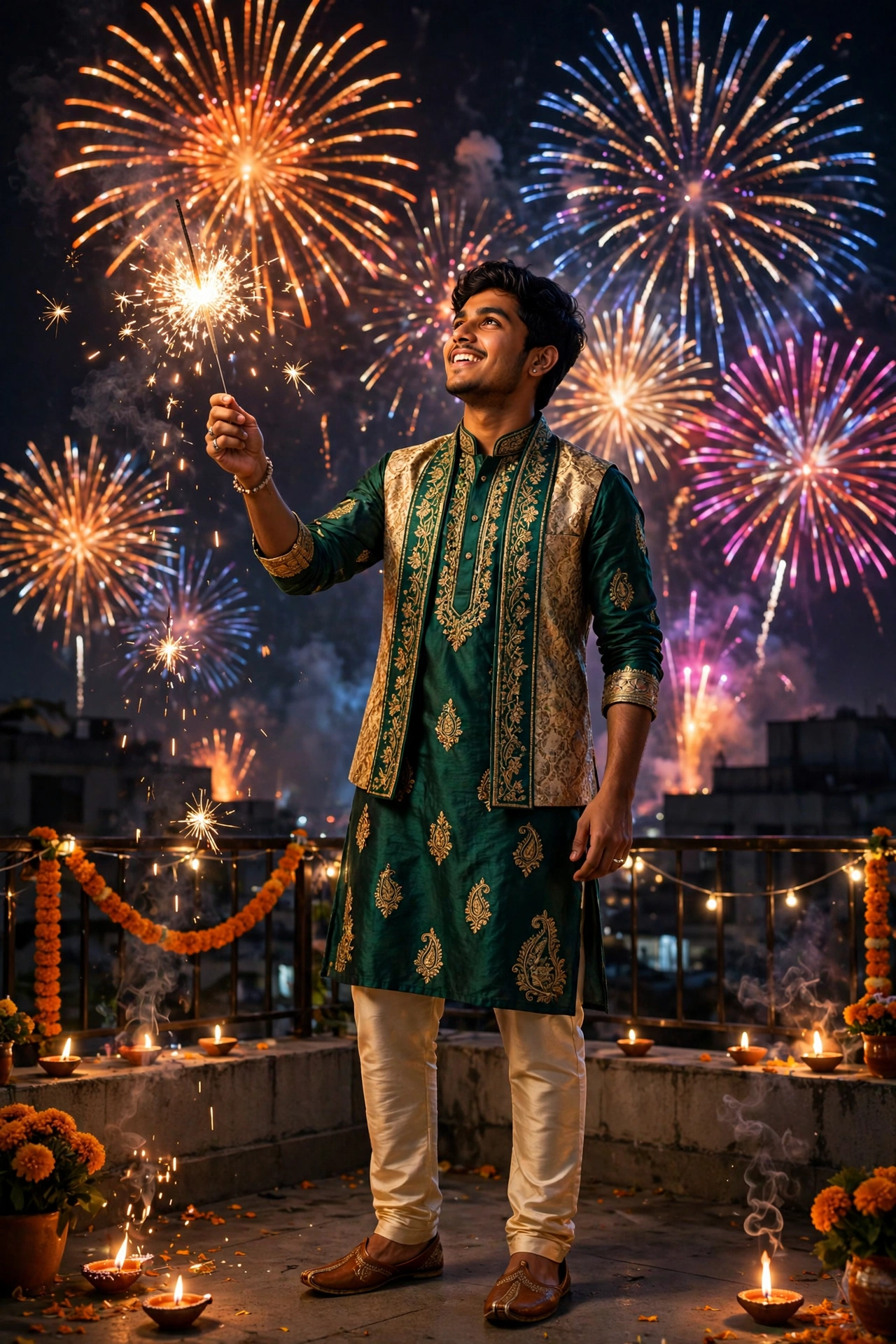 Diwali Fireworks Lighting Photo Prompt