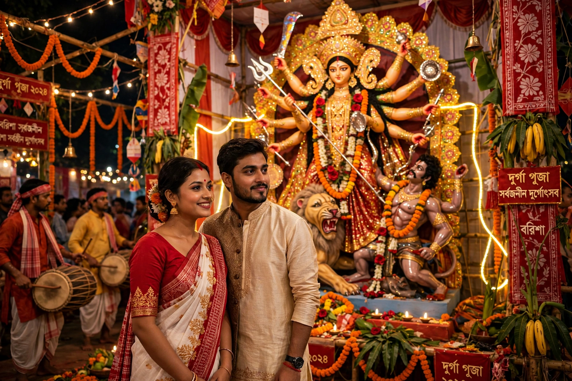 Durga Puja Couple Kolkata