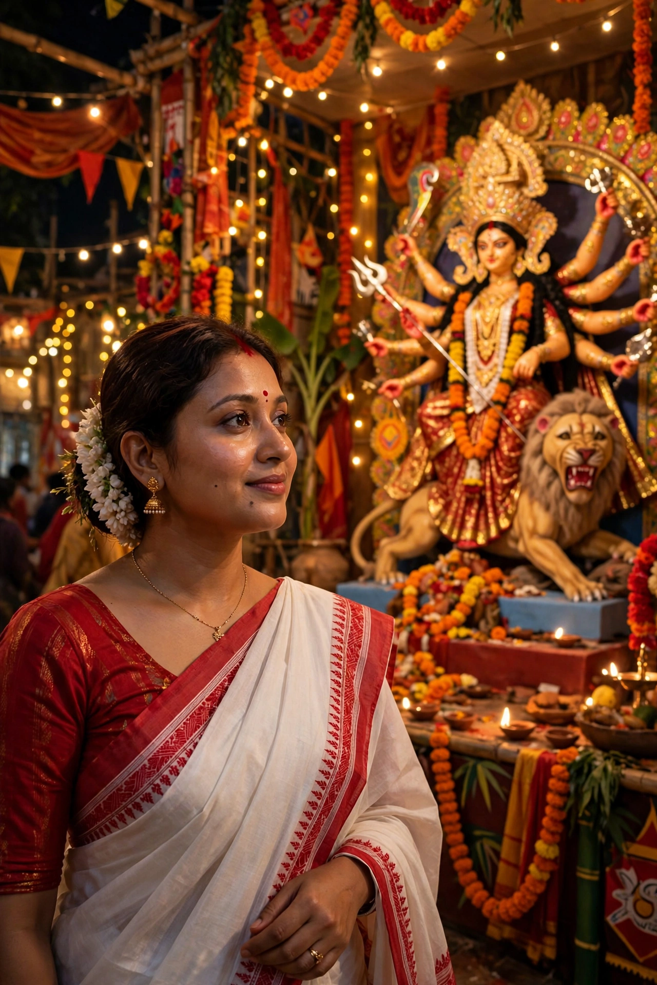 Durga Puja Woman Kolkata