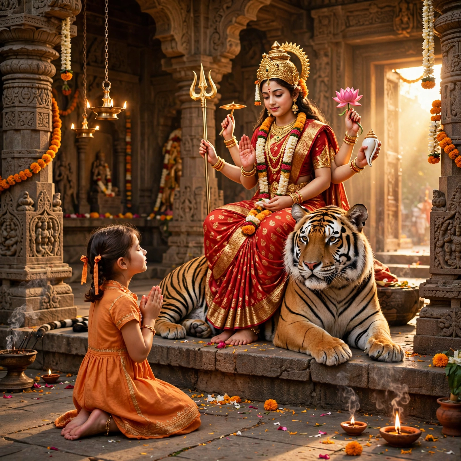 Durga Worship Girl