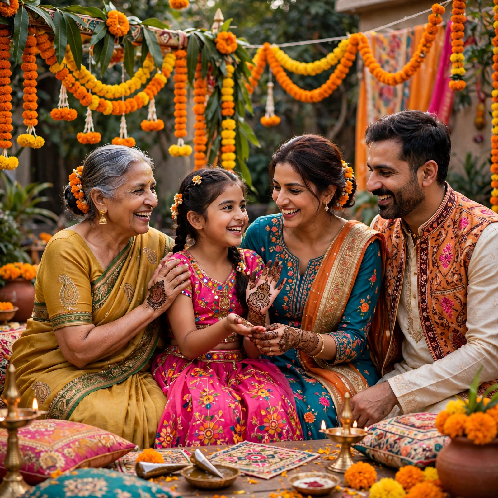 Family Mehndi Look