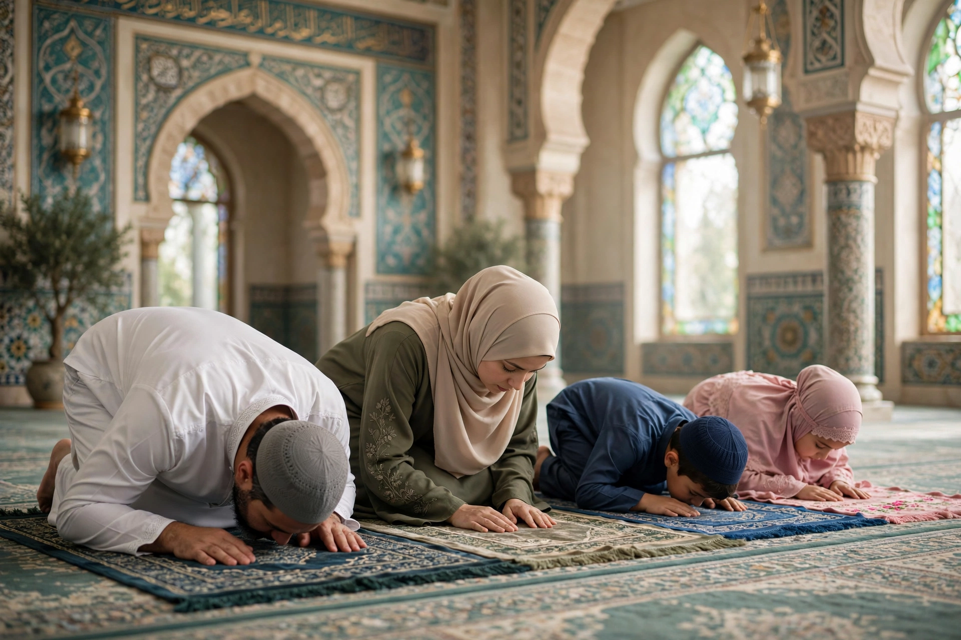 Family Praying Salah