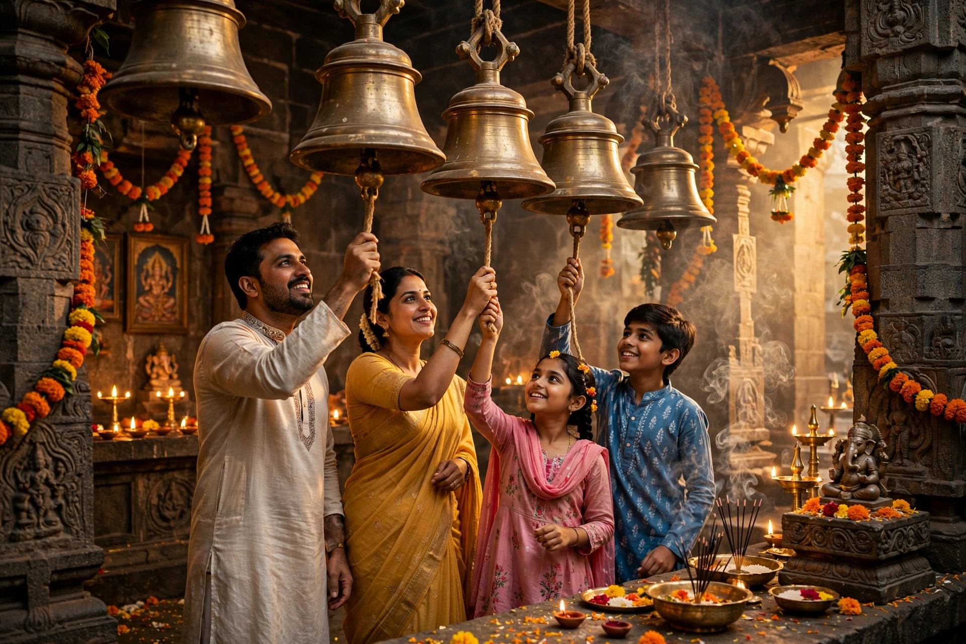 Family Temple Bells