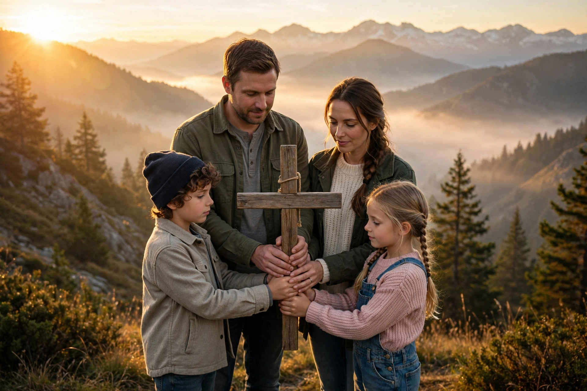 Family with Cross