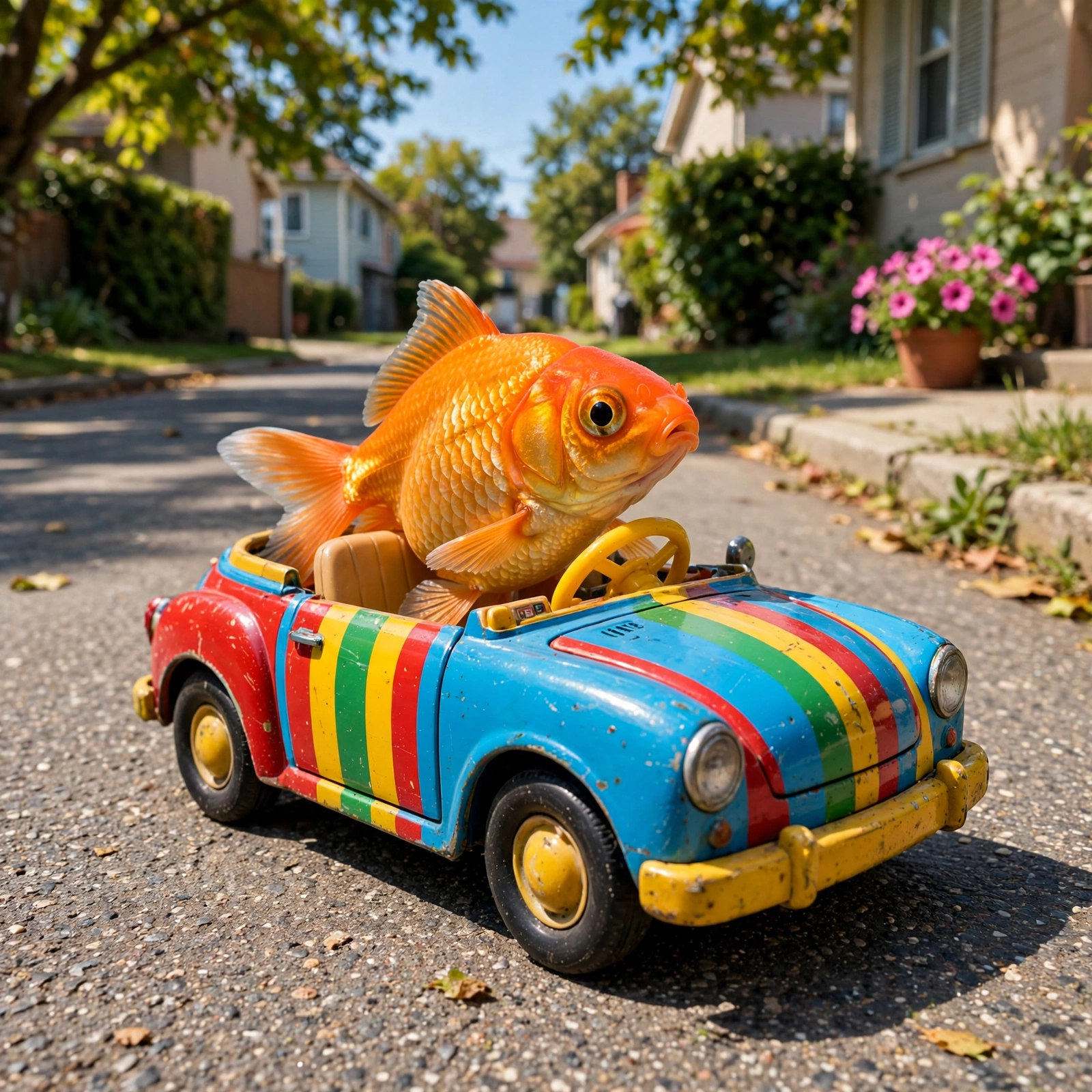 Fish Driving Tiny Car