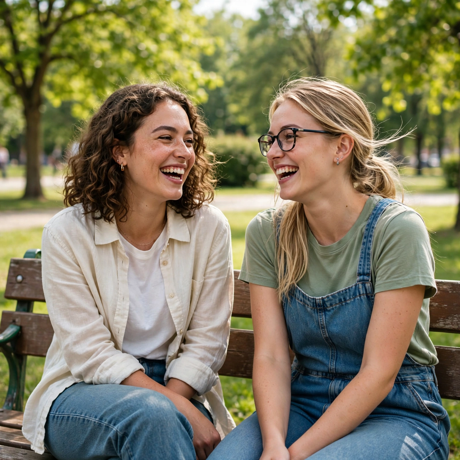 Friendship Day Girls on Park Bench