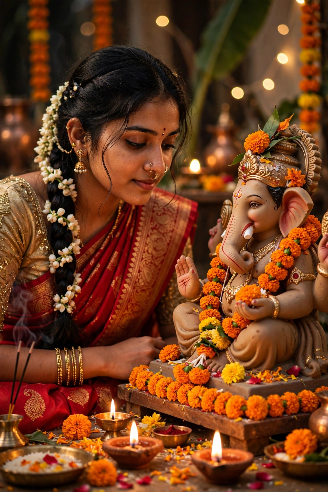Ganesh Ji Puja Portrait Prompt