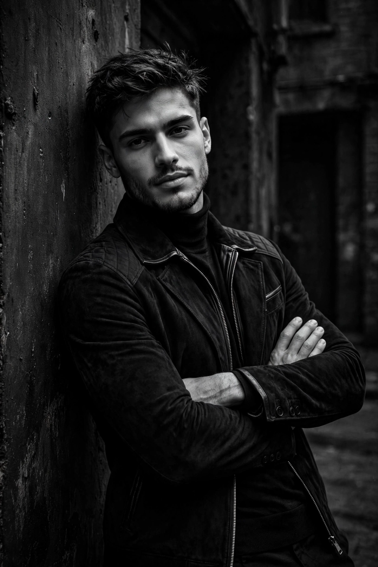 Gangsta Black White Portrait