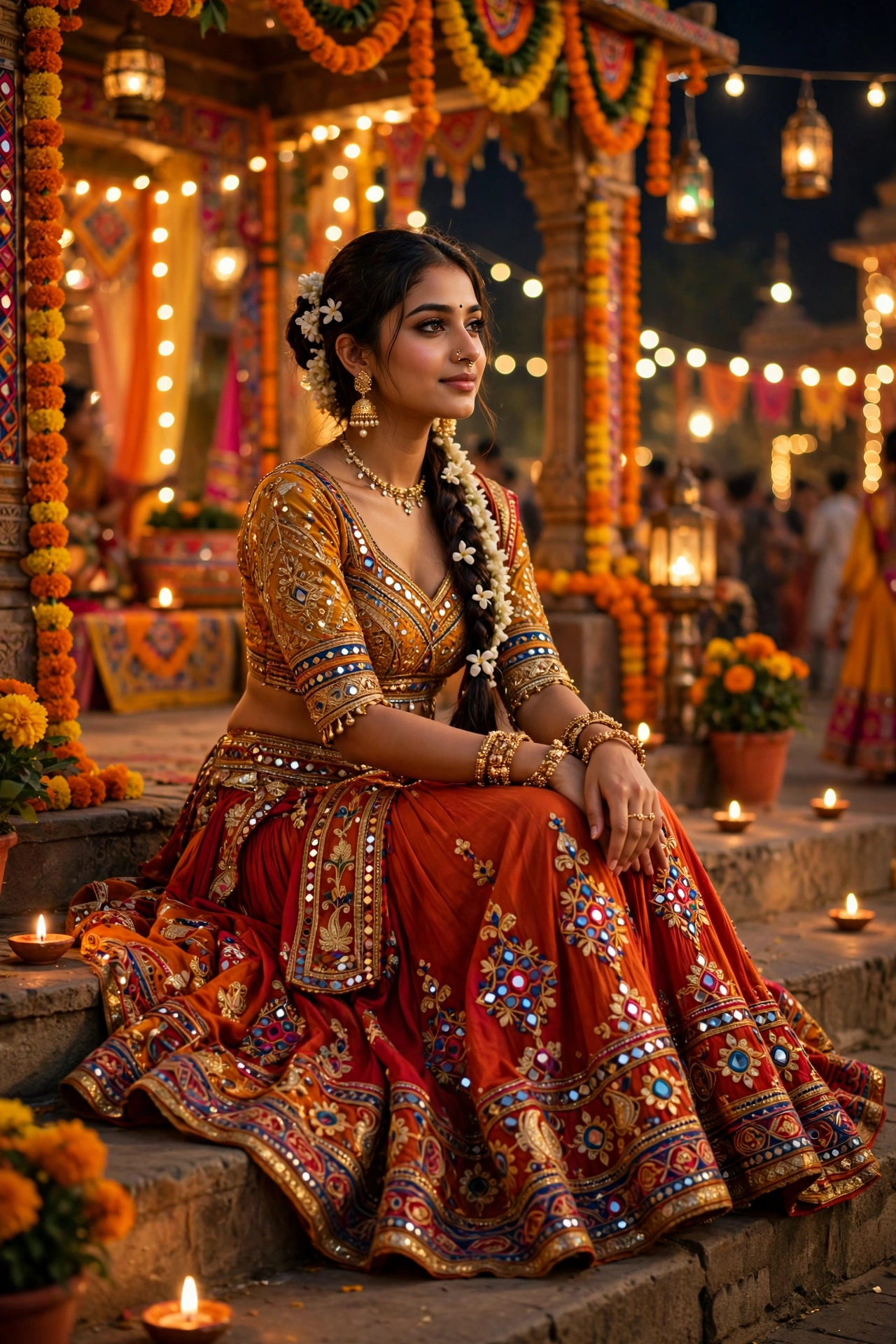 Garba Night Steps Portrait