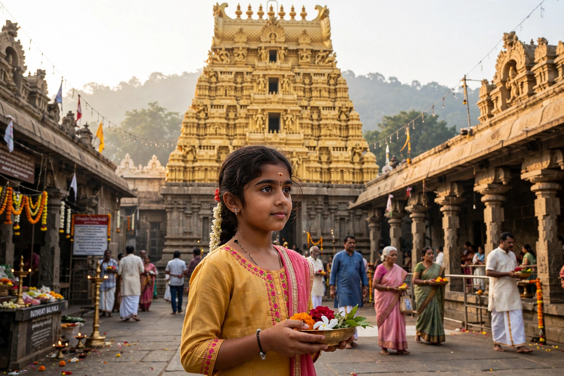 Girl at Tirupati Temple