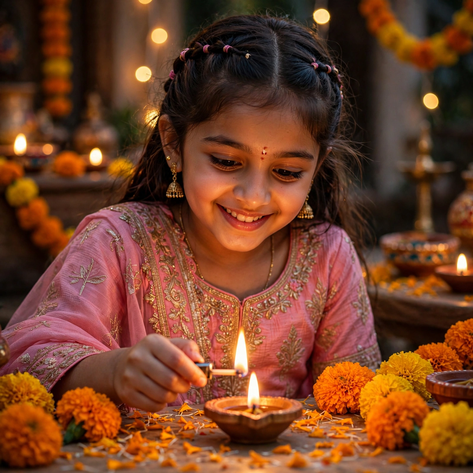 Girl Diwali Puja